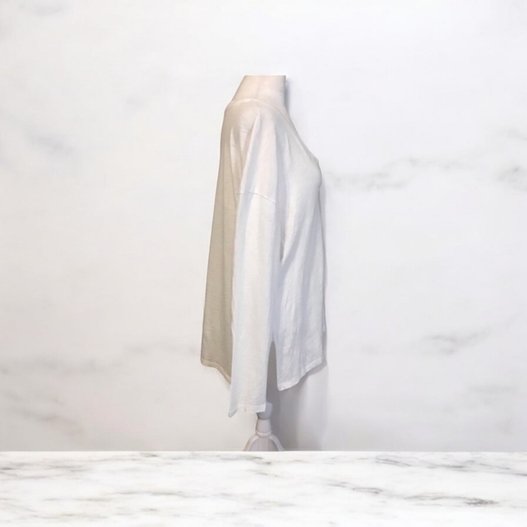 Z SUPPLY Farren Slub Long Sleeve Tee in White Women's Size Medium - Picture 8 of 10